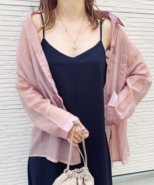 CLEA（クレア）の「【カラバリ豊富】ニュアンスカラーシャツ（シャツ/ブラウス・レディース・ホワイト/ベージュ/パープル/オリーブ/ライトカーキ/グレイッシュベージュ/ピンク/ミント・FREE）」の18枚目の写真