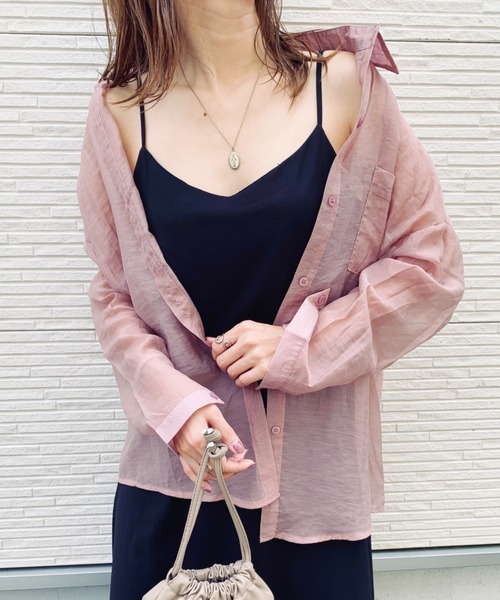 CLEA（クレア）の「【カラバリ豊富】ニュアンスカラーシャツ（シャツ/ブラウス・レディース・ホワイト/ベージュ/パープル/オリーブ/ライトカーキ/グレイッシュベージュ/ピンク/ミント・FREE）」の19枚目の写真