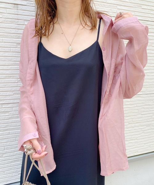 CLEA（クレア）の「【カラバリ豊富】ニュアンスカラーシャツ（シャツ/ブラウス・レディース・ホワイト/ベージュ/パープル/オリーブ/ライトカーキ/グレイッシュベージュ/ピンク/ミント・FREE）」の20枚目の写真