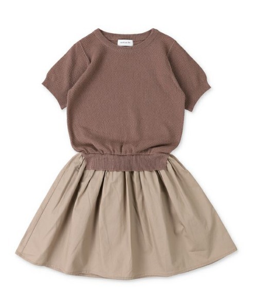 quoti use fith(クゥオティ ユース フィス)の「斜め編みニット切り替えワンピース(ワンピース・キッズ・ベージュ/グレー/チャコールグレー・100/130/110/120/90)」の14枚目の写真