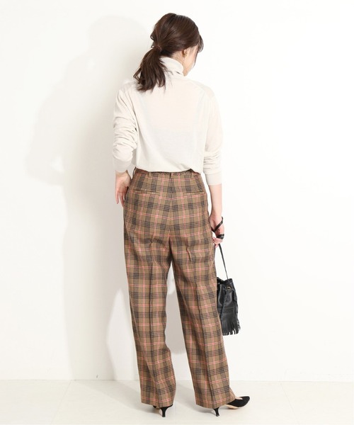 VERMEIL par iena（ヴェルメイユパーイエナ）の「ウールチェックワイドパンツ◆（その他パンツ・レディース・キャメル/ネイビー・40/38/36）」の8枚目の写真