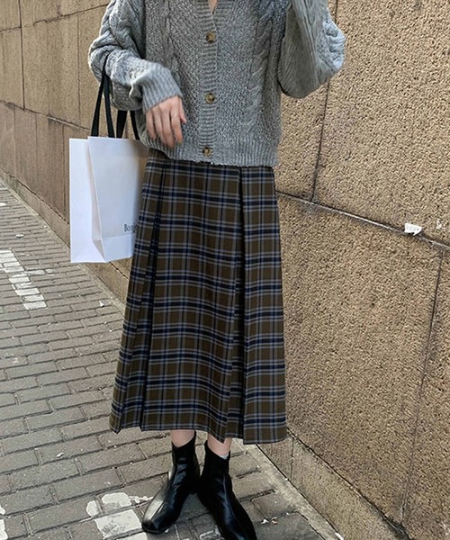 Girly Doll（ガーリードール）の「チェックボックスプリーツスカート（スカート・レディース・ネイビー/グリーン/ブラウン・M/L）」の9枚目の写真