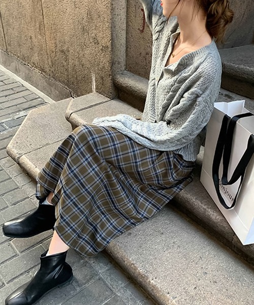 Girly Doll（ガーリードール）の「チェックボックスプリーツスカート（スカート・レディース・ネイビー/グリーン/ブラウン・M/L）」の17枚目の写真