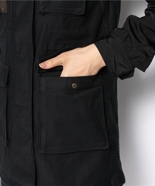 AVIREX（アヴィレックス）の「avirex/アヴィレックス/レディース/LONG M-65 JACKET/ロング　M-65　ジャケット（ミリタリージャケット・レディース・ブラック/カーキ・MEDIUM/SMALL）」の10枚目の写真