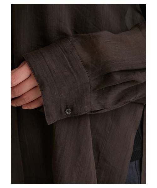 Mila Owen(ミラオーウェン)の「シアーセットアップシャツジャケット(シャツ/ブラウス・レディース・ピンク/チャコールグレー/アイボリー・1/0)」の12枚目の写真