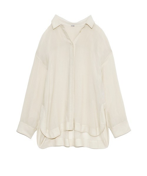 Mila Owen(ミラオーウェン)の「シアーセットアップシャツジャケット(シャツ/ブラウス・レディース・ピンク/チャコールグレー/アイボリー・1/0)」の20枚目の写真