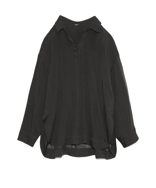 Mila Owen(ミラオーウェン)の「シアーセットアップシャツジャケット(シャツ/ブラウス・レディース・ピンク/チャコールグレー/アイボリー・1/0)」の21枚目の写真