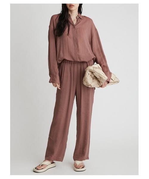 Mila Owen(ミラオーウェン)の「シアーセットアップシャツジャケット(シャツ/ブラウス・レディース・ピンク/チャコールグレー/アイボリー・1/0)」の16枚目の写真