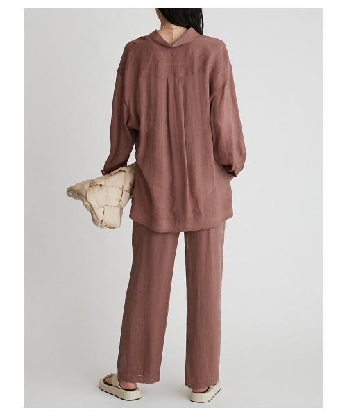 Mila Owen(ミラオーウェン)の「シアーセットアップシャツジャケット(シャツ/ブラウス・レディース・ピンク/チャコールグレー/アイボリー・1/0)」の18枚目の写真