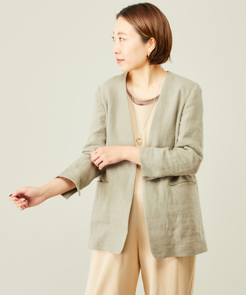 Liesse（リエス）の「ノーカラージャケット（ノーカラー