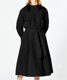 MIDIUMISOLID for Ladies リネンボリュームスリーブAラインワンピース