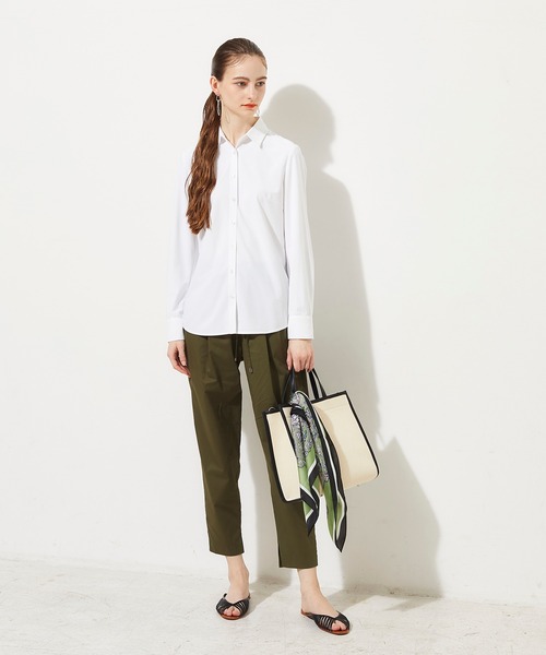 LE SOUK HOLIDAY（ルスークホリデー）の「タックテーパードパンツ（チノパンツ・レディース・ベージュ/ブラウン/ブラック/ネイビー/グリーン/カーキ/オレンジ・61/67/64）」の15枚目の写真