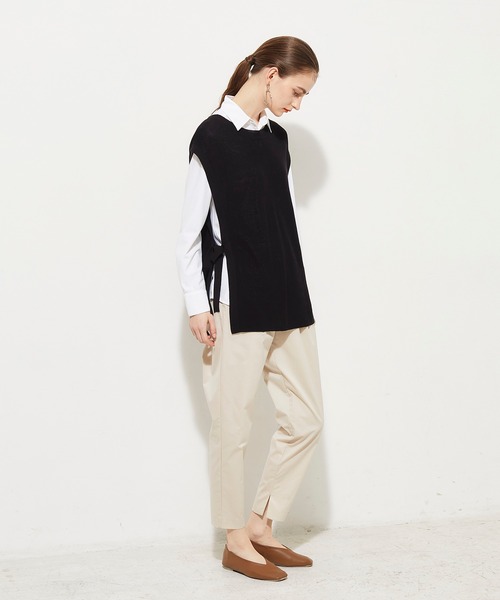 LE SOUK HOLIDAY（ルスークホリデー）の「タックテーパードパンツ（チノパンツ・レディース・ベージュ/ブラウン/ブラック/ネイビー/グリーン/カーキ/オレンジ・61/67/64）」の11枚目の写真