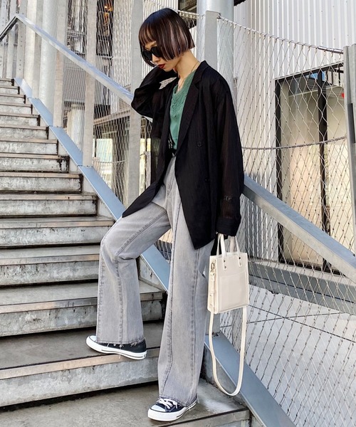 PAGEBOY（ページボーイ）の「センターダメージジーンズ（デニムパンツ・レディース・ブラック/サックスブルー・25inch/26inch）」の7枚目の写真