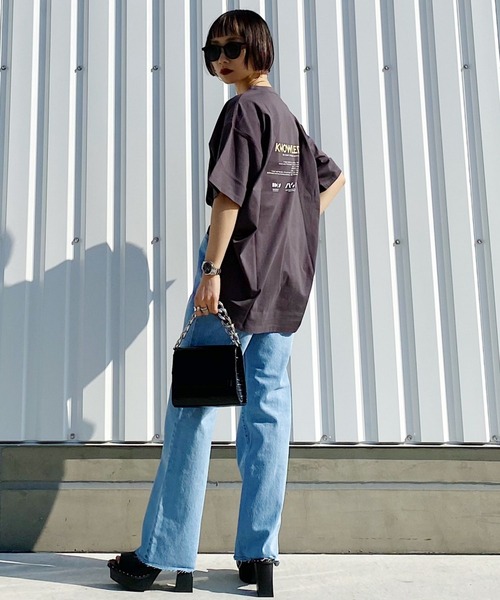 PAGEBOY（ページボーイ）の「センターダメージジーンズ（デニムパンツ・レディース・ブラック/サックスブルー・25inch/26inch）」の10枚目の写真