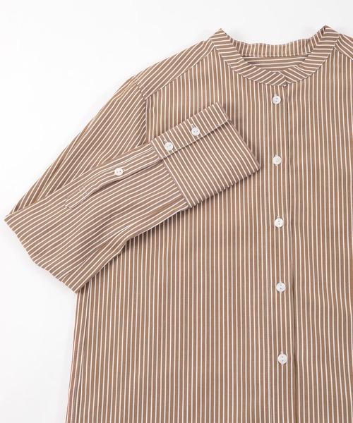 UR'S（ユアーズ）の「コットンチュニックブラウス（シャツ/ブラウス・レディース・グレー系その他/ブラウン系その他/オフホワイト/グリーン系その他/ブルー・S/M/L）」の13枚目の写真