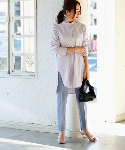 UR'S（ユアーズ）の「コットンチュニックブラウス（シャツ/ブラウス・レディース・グレー系その他/ブラウン系その他/オフホワイト/グリーン系その他/ブルー・S/M/L）」の17枚目の写真