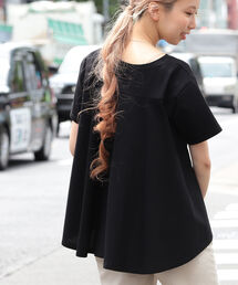 Ray BEAMS | Ray BEAMS / バック フレア ハーフスリーブ Tシャツ(Tシャツ/カットソー)
