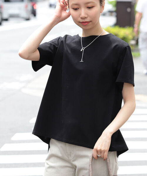 Ray BEAMS（レイビームス）の「Ray BEAMS / バック フレア ハーフスリーブ Tシャツ（Tシャツ/カットソー・レディース・ブラック/ホワイト/グリーン/モカ・ONE SIZE）」の18枚目の写真