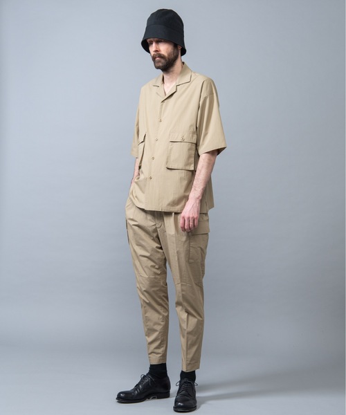 MR.OLIVE（ミスターオリーブ）の「【セットアップ対応】SHELTECH(シェルテック) C/N タイプライター / カーゴ 半袖 開襟シャツ（シャツ/ブラウス・メンズ・ブラック/ベージュ/ネイビー・SMALL/MEDIUM/LARGE）」の15枚目の写真