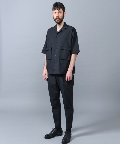 MR.OLIVE（ミスターオリーブ）の「【セットアップ対応】SHELTECH(シェルテック) C/N タイプライター / カーゴ 半袖 開襟シャツ（シャツ/ブラウス・メンズ・ブラック/ベージュ/ネイビー・SMALL/MEDIUM/LARGE）」の10枚目の写真