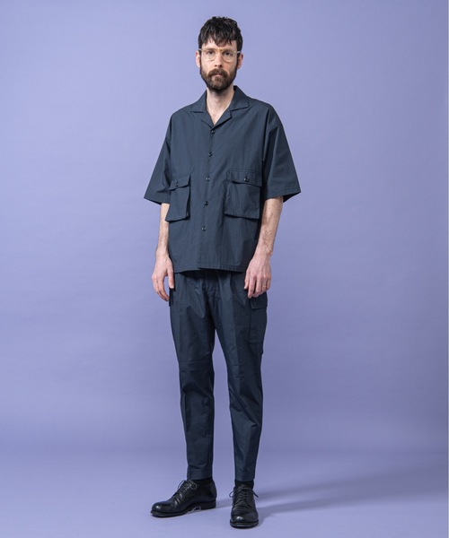 MR.OLIVE（ミスターオリーブ）の「【セットアップ対応】SHELTECH(シェルテック) C/N タイプライター / カーゴ 半袖 開襟シャツ（シャツ/ブラウス・メンズ・ブラック/ベージュ/ネイビー・SMALL/MEDIUM/LARGE）」の16枚目の写真