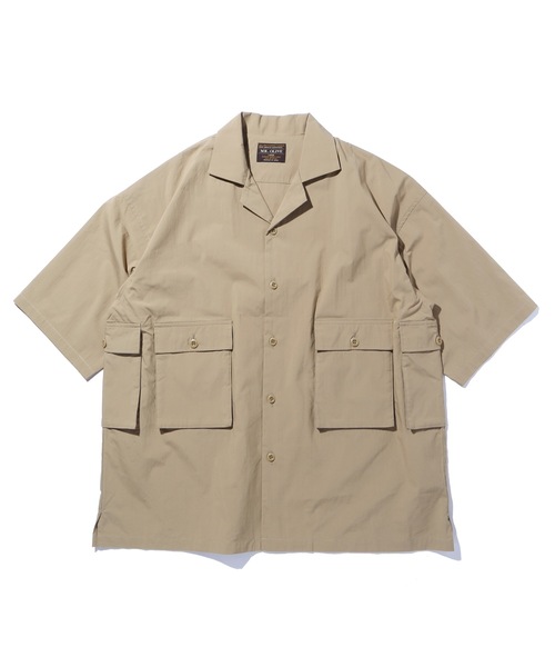 MR.OLIVE（ミスターオリーブ）の「【セットアップ対応】SHELTECH(シェルテック) C/N タイプライター / カーゴ 半袖 開襟シャツ（シャツ/ブラウス・メンズ・ブラック/ベージュ/ネイビー・SMALL/MEDIUM/LARGE）」の5枚目の写真