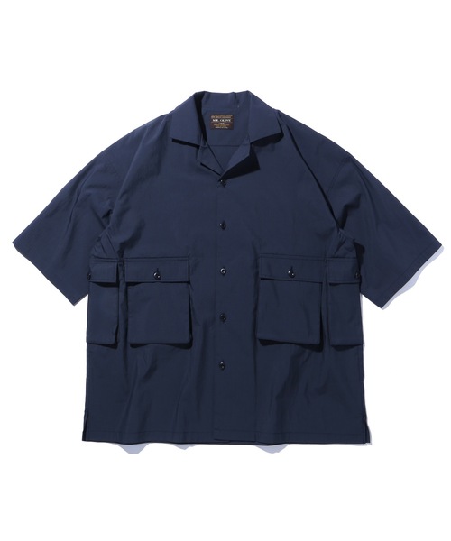 MR.OLIVE（ミスターオリーブ）の「【セットアップ対応】SHELTECH(シェルテック) C/N タイプライター / カーゴ 半袖 開襟シャツ（シャツ/ブラウス・メンズ・ブラック/ベージュ/ネイビー・SMALL/MEDIUM/LARGE）」の7枚目の写真