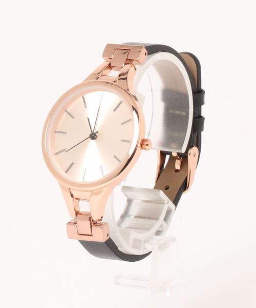 BARNYARDSTORM（バンヤードストーム）の「BARNYARDSTORM / ピンクゴールドレザーベルトウォッチ（アナログ腕時計・レディース・チャコール/ブラック/ライラック・FREE）」の7枚目の写真