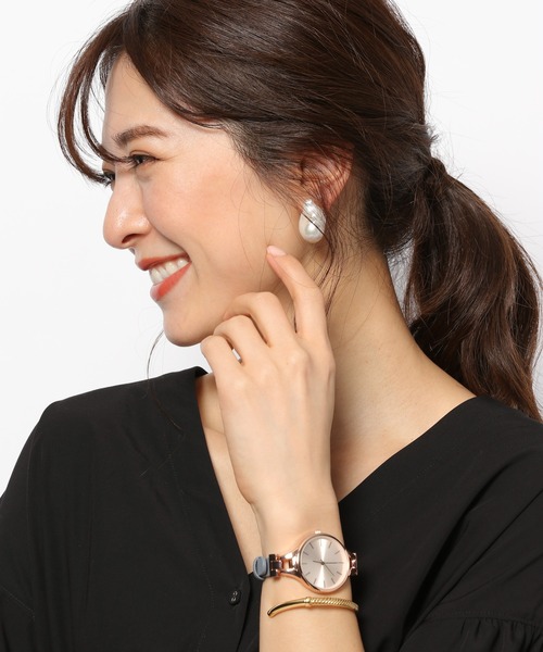 BARNYARDSTORM（バンヤードストーム）の「BARNYARDSTORM / ピンクゴールドレザーベルトウォッチ（アナログ腕時計・レディース・チャコール/ブラック/ライラック・FREE）」の5枚目の写真