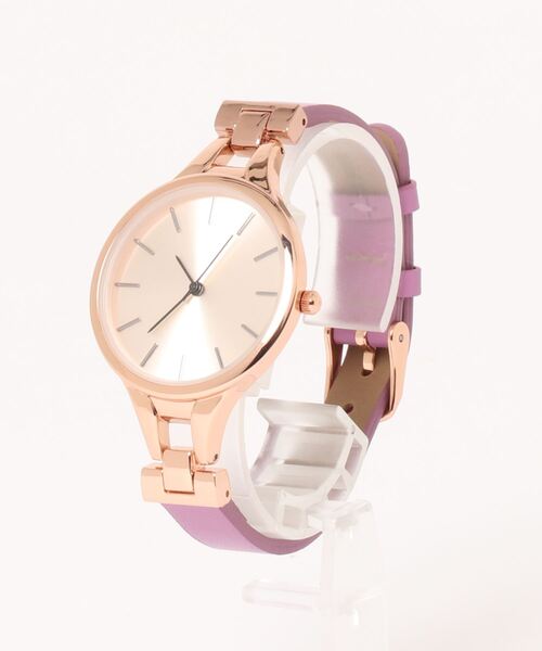 BARNYARDSTORM（バンヤードストーム）の「BARNYARDSTORM / ピンクゴールドレザーベルトウォッチ（アナログ腕時計・レディース・チャコール/ブラック/ライラック・FREE）」の11枚目の写真