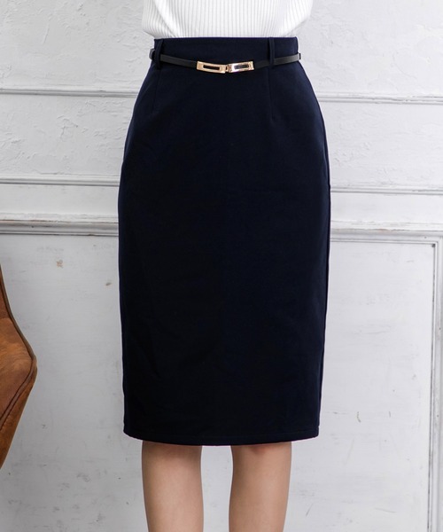 Julia Boutique（ジュリアブティック）の「選べるショート丈・ミディアム丈 ベルト付きタイトスカート/21066（スカート・レディース・ピンク/ネイビー/ブラック/ホワイト/ベージュ/ボルドー・ONE）」の14枚目の写真
