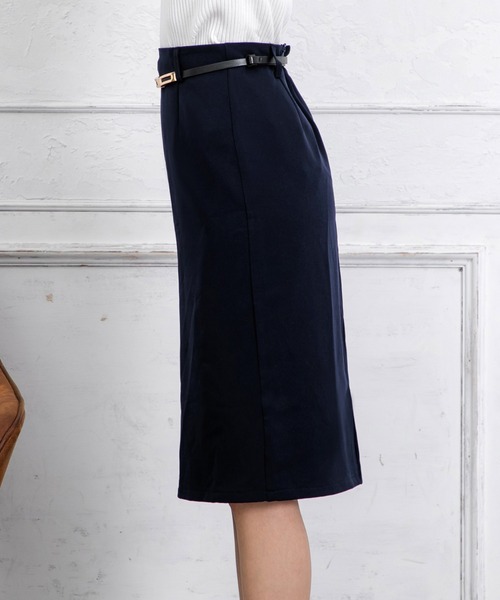 Julia Boutique（ジュリアブティック）の「選べるショート丈・ミディアム丈 ベルト付きタイトスカート/21066（スカート・レディース・ピンク/ネイビー/ブラック/ホワイト/ベージュ/ボルドー・ONE）」の12枚目の写真
