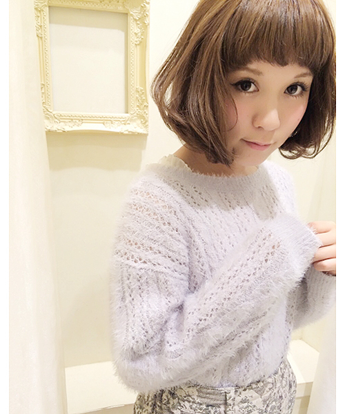 one after another NICE CLAUP（ワンアフターアナザーナイスクラップ）の「【ナイスクラップ】フェザーケーブルプルオーバー（ニット/セーター・レディース・アイボリー/ライトグレー/ピンク/ブラック・FREE）」の3枚目の写真