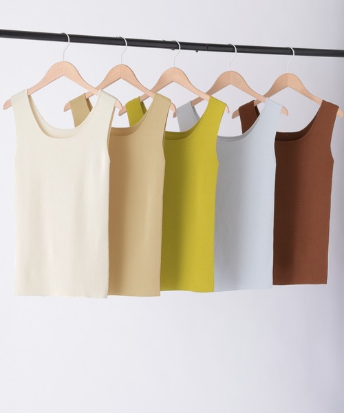 BONLECILL(ボンルシール)の「総針ニットタンクトップ(タンクトップ・レディース・ベージュ/サックスブルー/イエロー/ブラウン/ナチュラル・FREE)」の17枚目の写真
