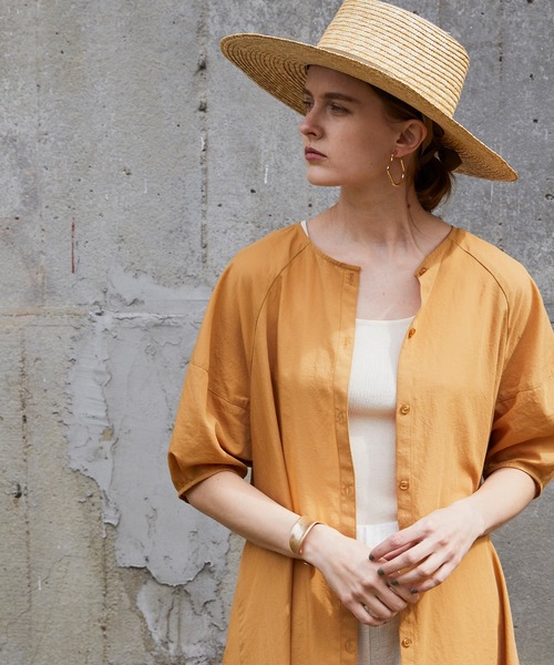 BONLECILL(ボンルシール)の「総針ニットタンクトップ(タンクトップ・レディース・ベージュ/サックスブルー/イエロー/ブラウン/ナチュラル・FREE)」の14枚目の写真