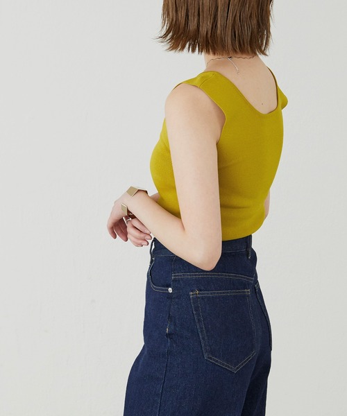 BONLECILL(ボンルシール)の「総針ニットタンクトップ(タンクトップ・レディース・ベージュ/サックスブルー/イエロー/ブラウン/ナチュラル・FREE)」の16枚目の写真