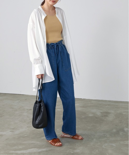 BONLECILL(ボンルシール)の「総針ニットタンクトップ(タンクトップ・レディース・ベージュ/サックスブルー/イエロー/ブラウン/ナチュラル・FREE)」の11枚目の写真