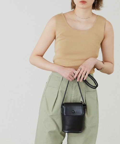 BONLECILL(ボンルシール)の「総針ニットタンクトップ(タンクトップ・レディース・ベージュ/サックスブルー/イエロー/ブラウン/ナチュラル・FREE)」の12枚目の写真