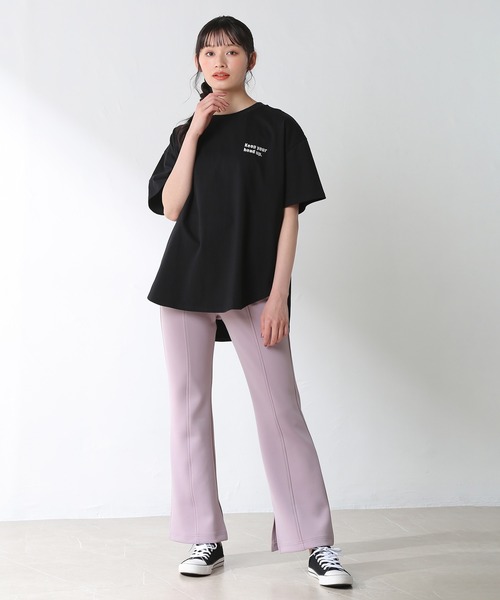 Honeys（ハニーズ）の「イラストプリントＴシャツ（Tシャツ/カットソー・レディース・ブラック/ホワイト系その他/パープル/グリーン/ホワイト・M/S/L）」の8枚目の写真