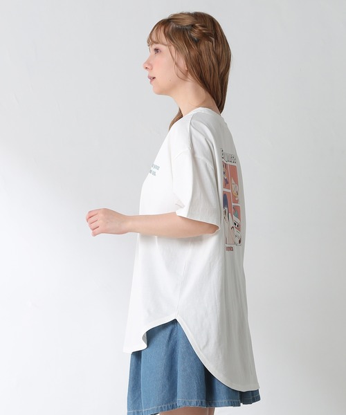 Honeys（ハニーズ）の「イラストプリントＴシャツ（Tシャツ/カットソー・レディース・ブラック/ホワイト系その他/パープル/グリーン/ホワイト・M/S/L）」の11枚目の写真