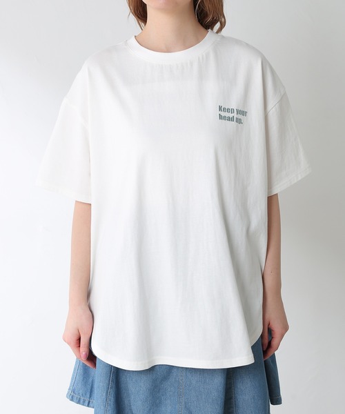 Honeys（ハニーズ）の「イラストプリントＴシャツ（Tシャツ/カットソー・レディース・ブラック/ホワイト系その他/パープル/グリーン/ホワイト・M/S/L）」の13枚目の写真