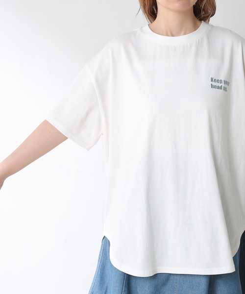 Honeys（ハニーズ）の「イラストプリントＴシャツ（Tシャツ/カットソー・レディース・ブラック/ホワイト系その他/パープル/グリーン/ホワイト・M/S/L）」の14枚目の写真