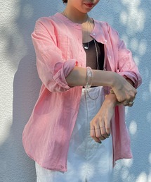 Omekashi | リネンノーカラー2WAYシャツ(シャツ/ブラウス)