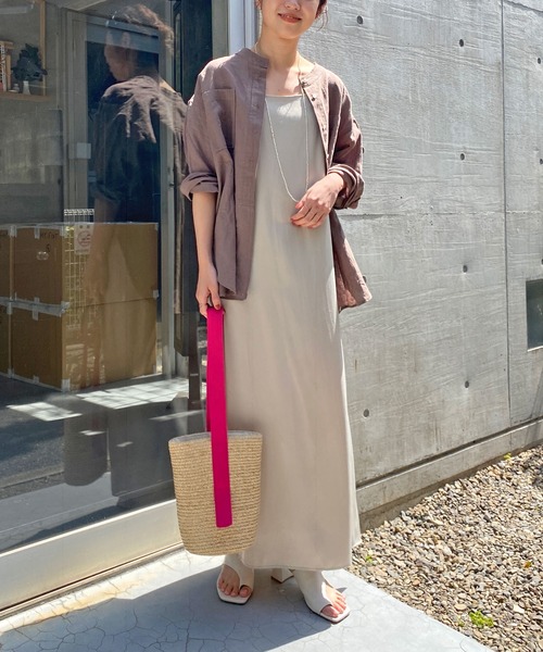 Omekashi（オメカシ）の「リネンノーカラー2WAYシャツ（シャツ/ブラウス・レディース・ブラウン/オフホワイト/ピンク/ブラック/オレンジ・FREE）」の13枚目の写真