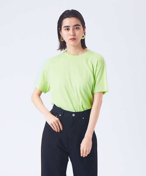 qualite(カリテ)の「リネンコットンアシメTシャツ(Tシャツ/カットソー・レディース・ホワイト/ライム/カーキ/チャコールグレー/ピンク・フリー)」の4枚目の写真