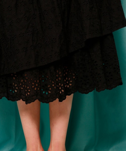 Seemi. byNICECLAUP（ シーミーバイナイスクラップ）の「コットンレースフリルスカート（スカート・レディース・オフホワイト/ブラック/レッド・FREE）」の12枚目の写真