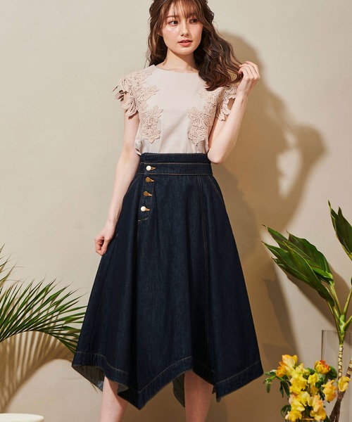 NOELA（ノエラ）の「イレヘムフレアスカート（スカート・レディース・ダークインディゴブルー/ブルー/オフホワイト・M/S）」の3枚目の写真