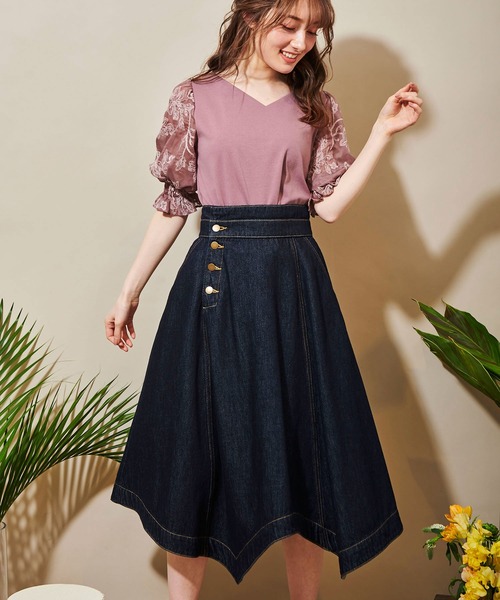 NOELA（ノエラ）の「イレヘムフレアスカート（スカート・レディース・ダークインディゴブルー/ブルー/オフホワイト・M/S）」の13枚目の写真