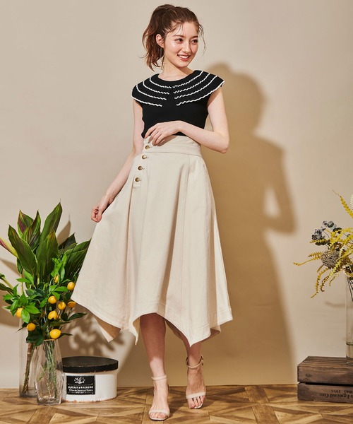 NOELA（ノエラ）の「イレヘムフレアスカート（スカート・レディース・ダークインディゴブルー/ブルー/オフホワイト・M/S）」の9枚目の写真